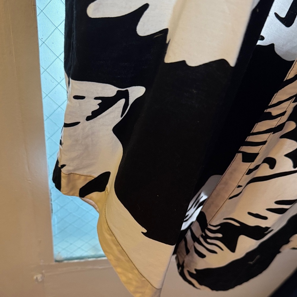 Maeve Black & cream Abstract Long Button-Up Duster XL - Picture 4 of 4